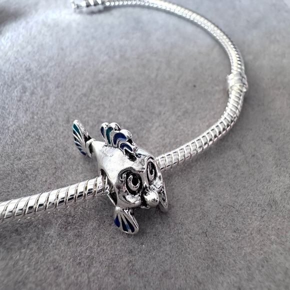 Disney The Little Mermaid Flounder Fish Enamel Charm fits PANDORA - Picture 5 of 5